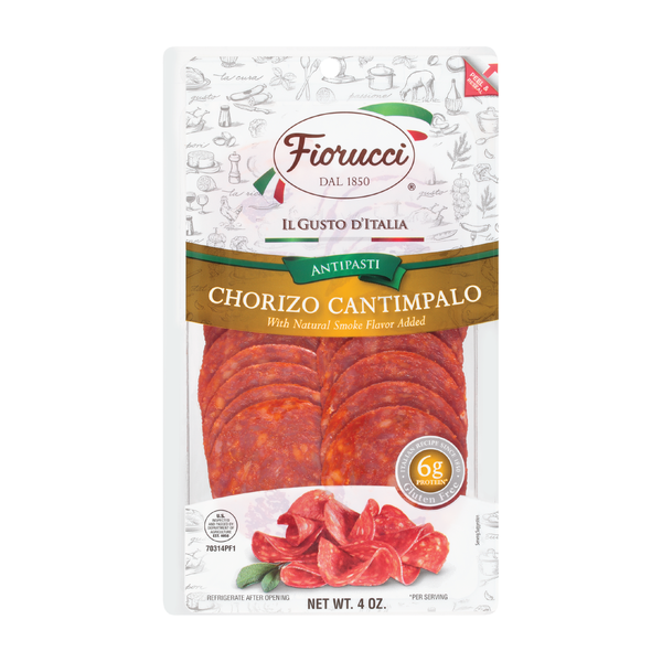 Lunch Meat Fiorucci Pre-Sliced Chorizo Cantimpalo,  Resealable Package hero