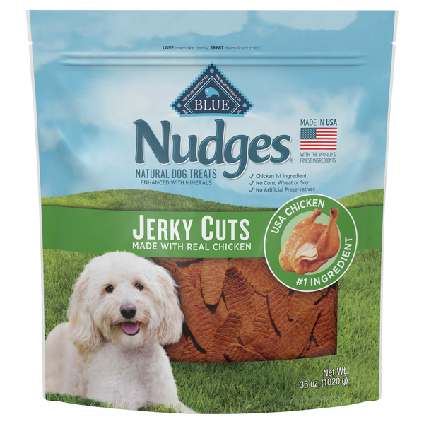 Dog Supplies Blue Buffalo Nudges Jerky Cuts Natural Dog Treats, Chicken hero