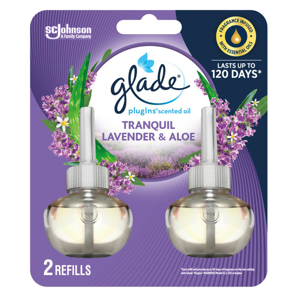 Glade PlugIns® Scented Oil Air Freshener 2 Refills, Tranquil Lavender and Aloe hero