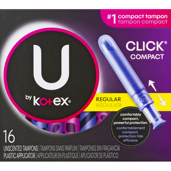 Feminine Care U by Kotex Tampons, Plastic Applicator, Regular, Unscented hero