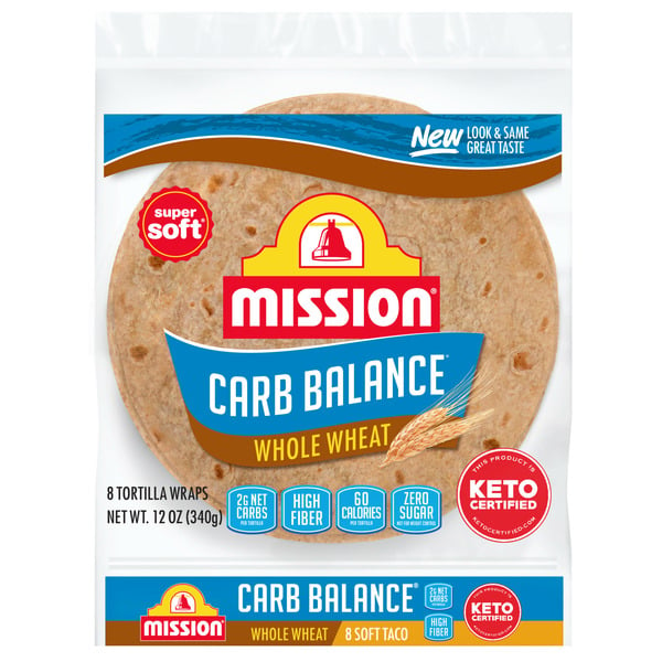 Packaged Bread Mission Carb Balance Soft Taco Whole Wheat Tortillas hero