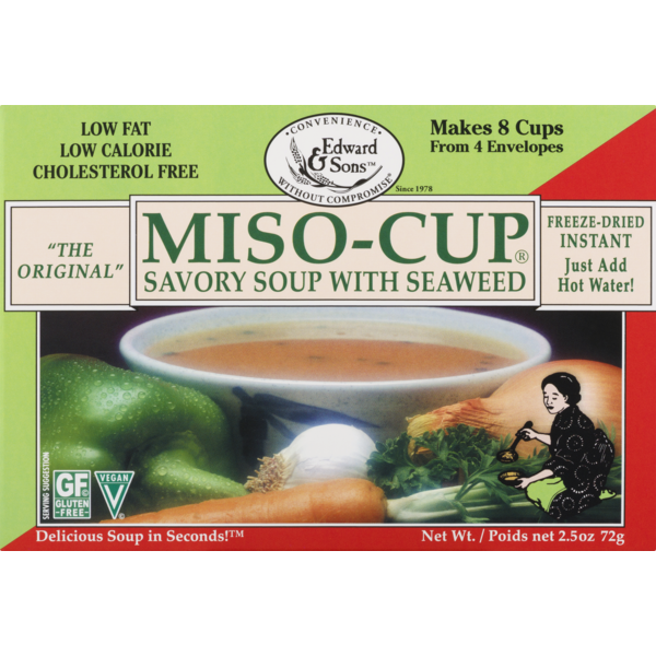 Soup, Broth & Bouillon Edward & Sons Miso Cup Savory Soup With Seaweed hero