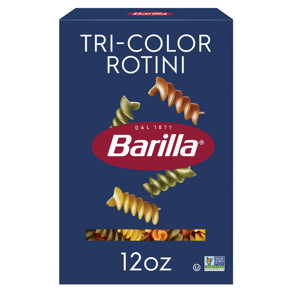 Dry Pasta Barilla Tri-Color Rotini - Non-GMO Pasta Made with Durum Wheat Semolina & Kosher hero