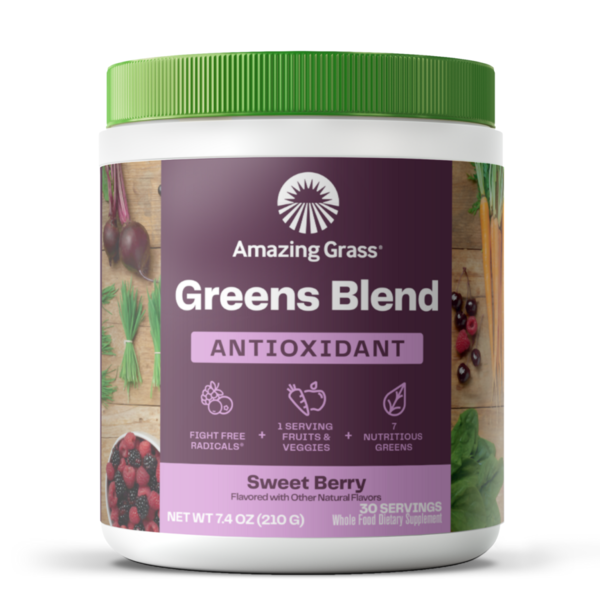 Protein & Collagen Supplements Amazing Grass Greens Blend, Antioxidant, Sweet Berry, 30 Servings hero