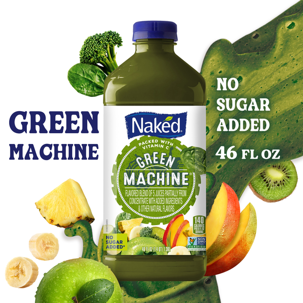 Refrigerated Naked Green Machine Flavored 100% Juice Smoothie Blend, 46 fl oz Bottle hero