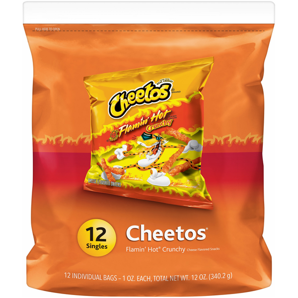 Chips & Pretzels Cheetos Flamin' Hot Crunchy Cheese Flavored Snacks hero