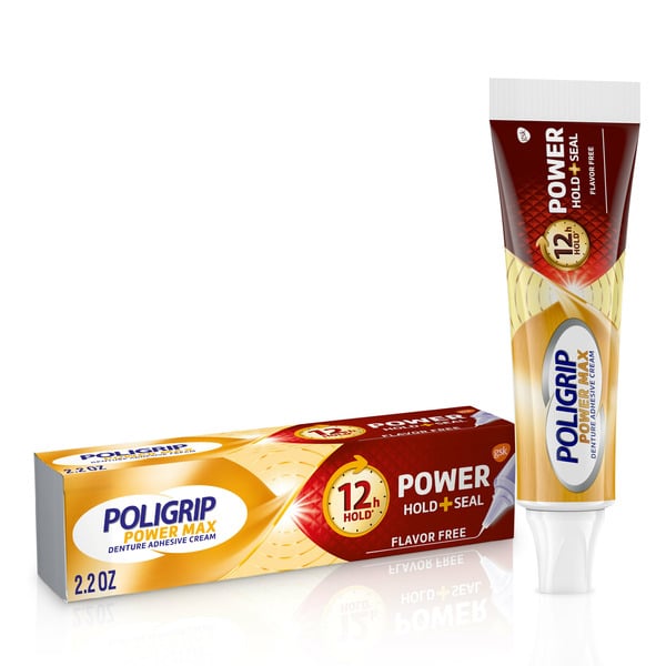 Oral Hygiene Poligrip Power Hold + Seal Denture Adhesive Cream hero