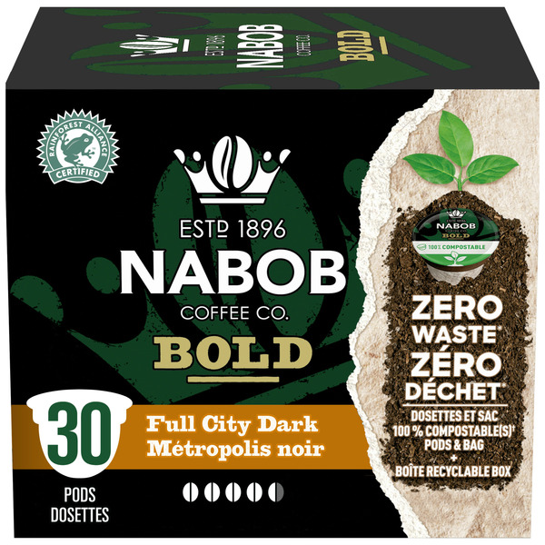 Coffee NABOB Full City Dark Coffee 100% Compostable Pods hero