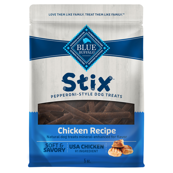 Blue Buffalo Stix Natural Soft-Moist Dog Treats, Chicken Recipe hero