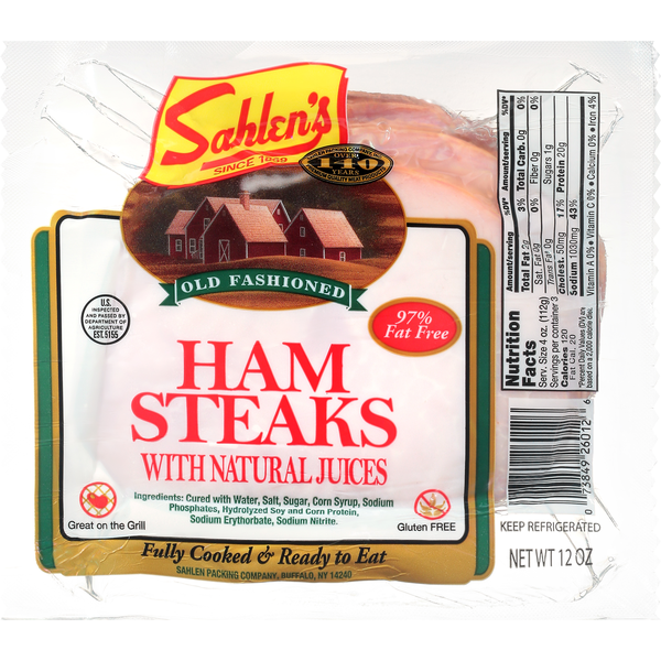 Lunch Meat Sahlen's Ham Steaks with Natural Juices hero