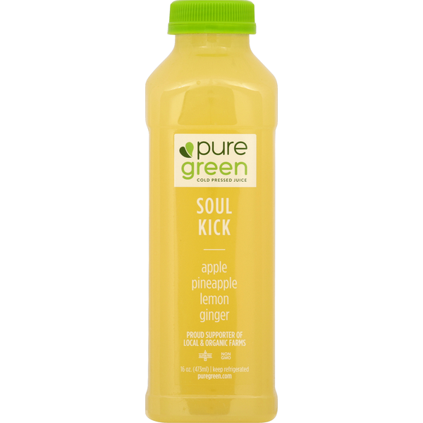 Juice & Nectars Pure Green 100% Juice, Soul Kick hero