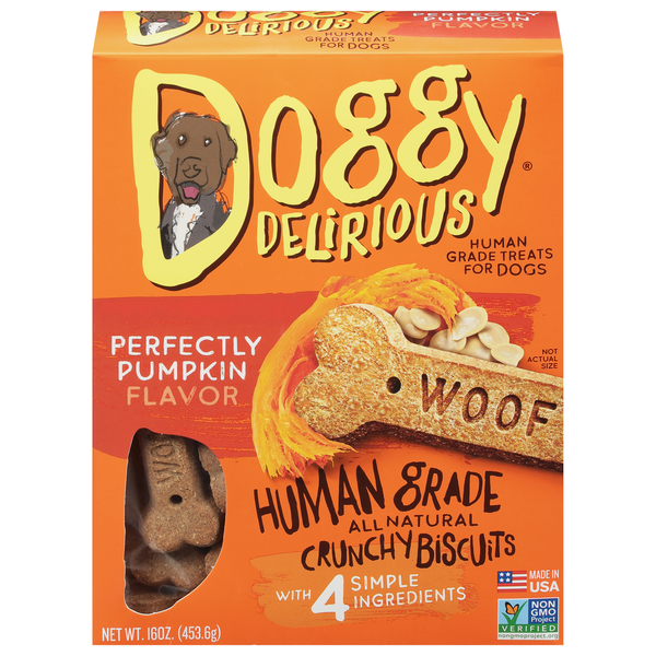 Dog Food & Care Doggy Delirious Treats for Dogs, Perfectly Pumpkin Flavor, Human Grade hero