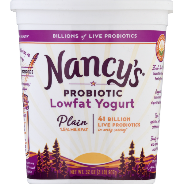 Yogurt Nancy's Yogurt, Lowfat, Plain hero