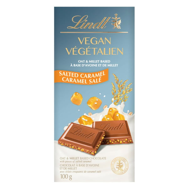 Candy & Chocolate Lindt Vegan Salted Caramel Chocolate Bar, 100 Grams hero