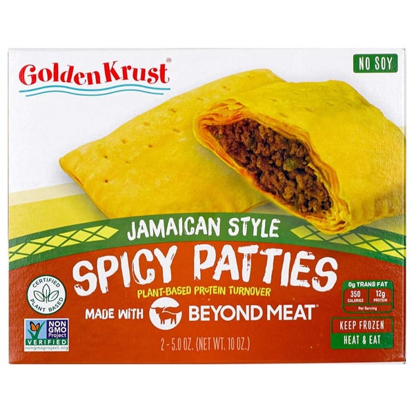 Frozen Meals Golden Krust Beyond Meat Plant-Based, Jamaican Style Spicy Beef Patty hero