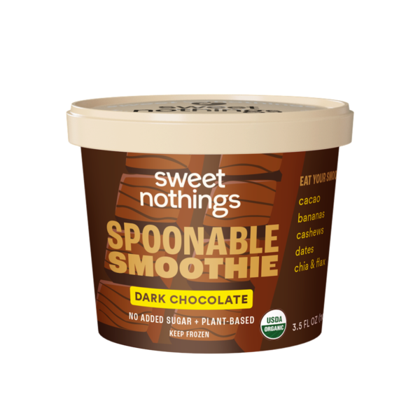 Ice Cream & Ice Sweet Nothings Dark Chocolate, Organic Plant-Based Spoonable Smoothie Snack hero