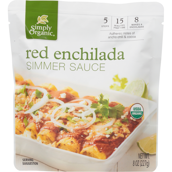 Condiments Simply Organic Simmer Sauce, Red Enchilada hero