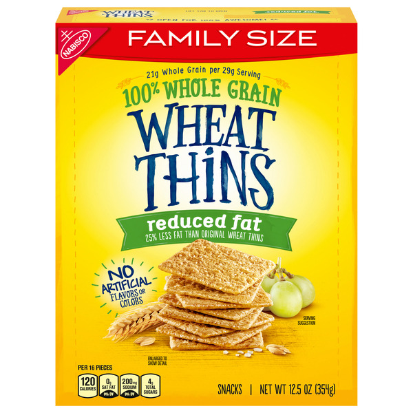 Crackers Wheat Thins Reduced Fat Whole Grain Wheat Crackers, Family Size hero