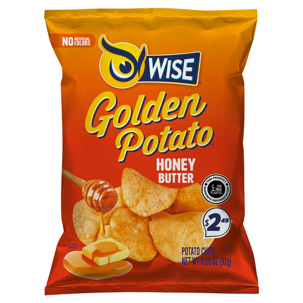 Wise Potato Chips, Golden Potato, Honey Butter hero