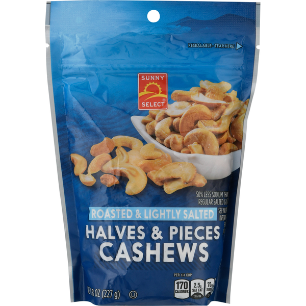 Nuts, Seeds & Dried Fruit Sunny Select Cashews, Roasted & Lightly Salted, Halves & Pieces hero