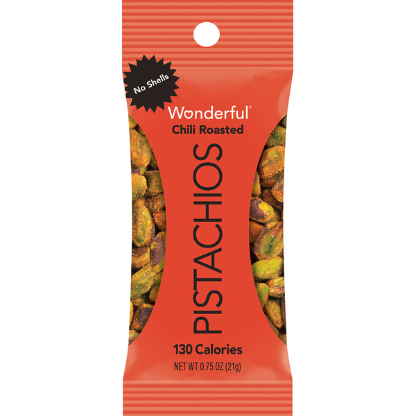 Snacks Wonderful Pistachios, Chili Roasted, No Shells hero