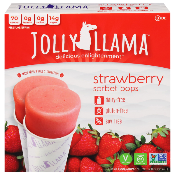 Ice Cream & Ice Jolly Llama Strawberry Sorbet Pops hero