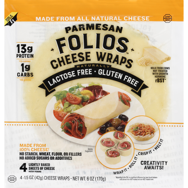 Specialty Cheeses Folios Cheese Wraps, Parmesan hero