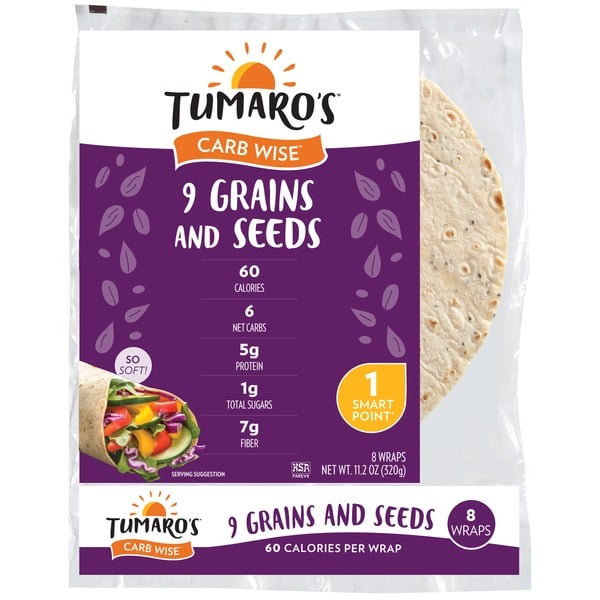 Tortillas & Flat Bread Tumaro's 9 Grains and Seeds Carb Wise Wraps hero