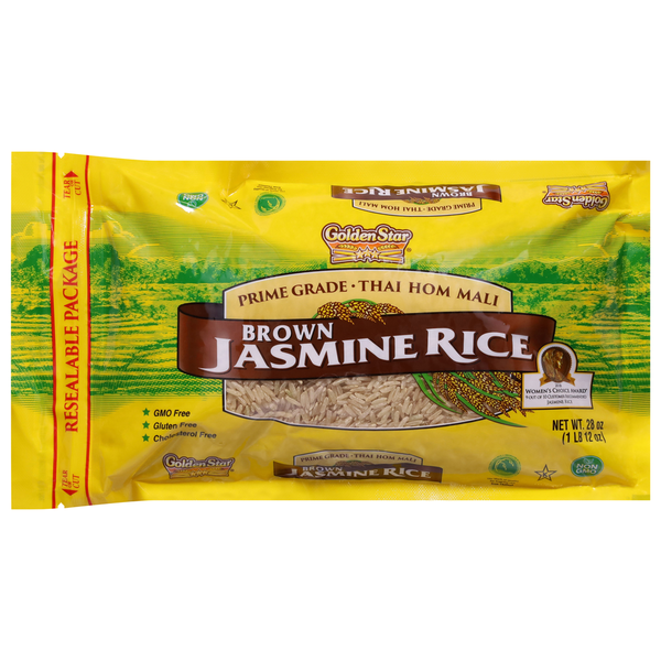 Grains, Rice & Dried Goods Golden Star Rice, Jasmine, Brown, Prime Grade hero