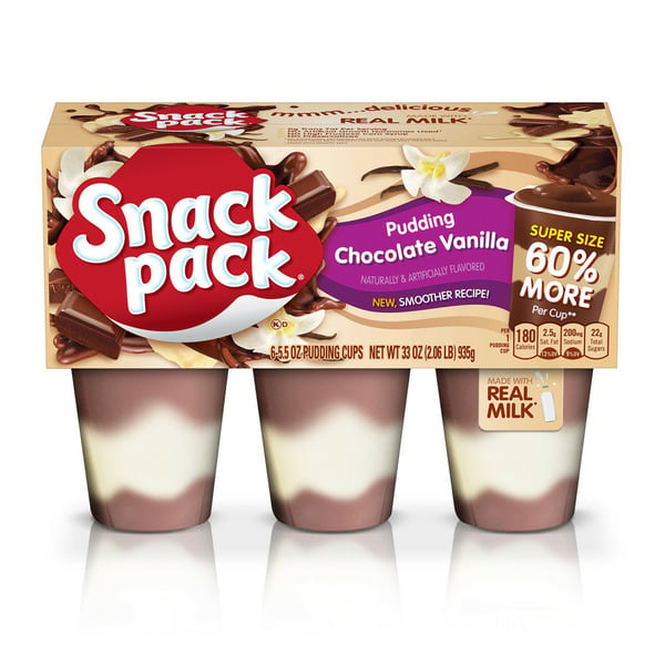 Pudding & Desserts Snack Pack Chocolate Vanilla Flavored Pudding hero