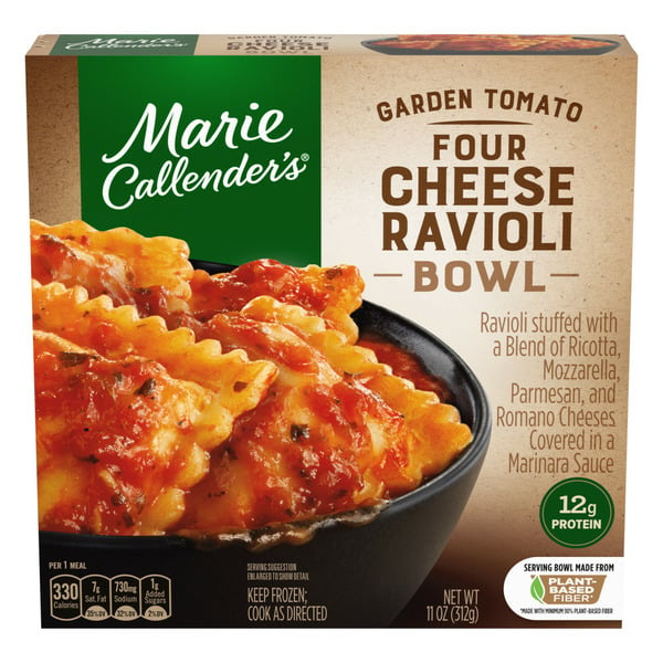 Specialty Cheeses Marie Callender's Garden Tomato Four Cheese Ravioli Bowl Frozen Meal hero