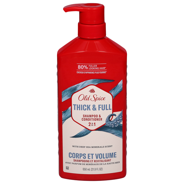 Hair Care Old Spice Shampoo & Conditioner, Thick & Full, 2 in 1 hero