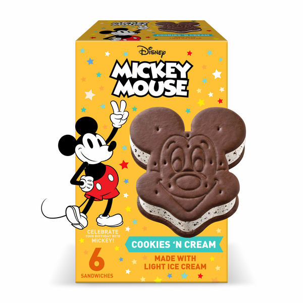 Ice Cream & Ice Disney Cookies 'N Cream Light Ice Cream Sandwiches hero