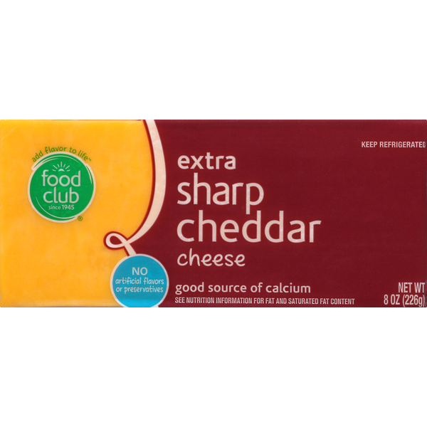 Packaged Cheese Food Club Cheese, Extra Sharp Cheddar hero