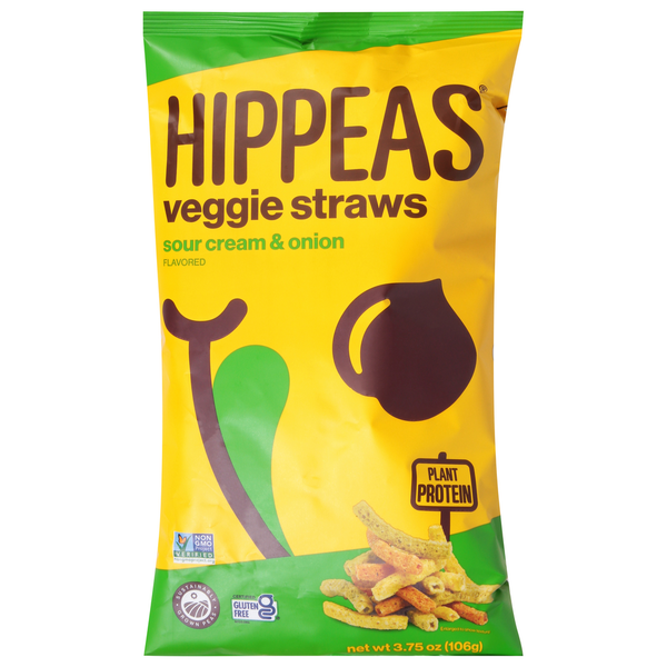 Chips & Pretzels HIPPEAS Veggies Straws, Sour Cream & Onion Flavored hero