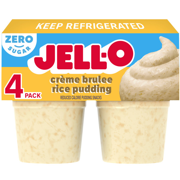 Refrigerated Pudding & Desserts Jell-O Creme Brulee Sugar Free Refrigerated Rice Pudding Cup Snacks hero