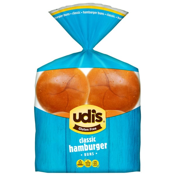 Frozen Breads & Doughs Udi's Gluten Free Classic Hamburger Buns hero