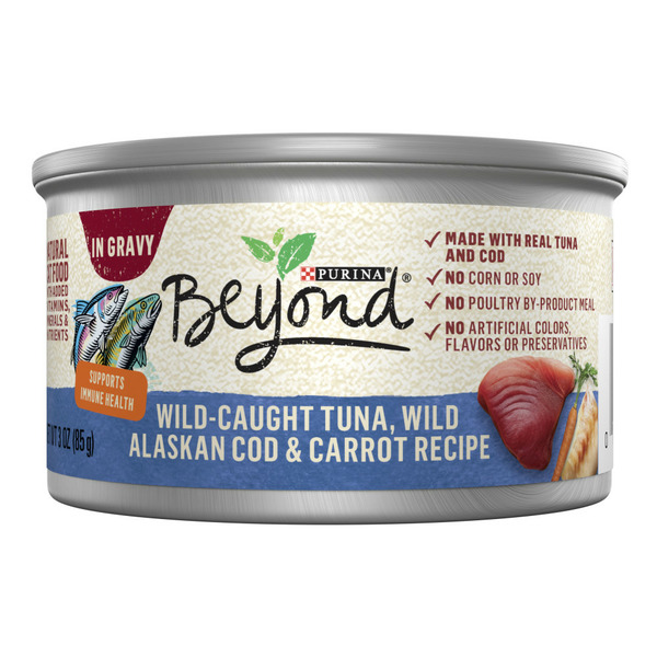 Cat Food & Care Purina Beyond Wild-Caught Tuna, Wild Alaskan Cod and Carrot Recipe In Wet Cat Food Gravy hero