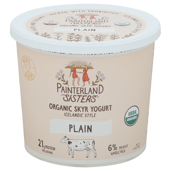 Yogurt Painterland Sisters Skyr Yogurt, Plain, Organic. 6% Milkfat, Whole Milk, Icelandic Style, hero