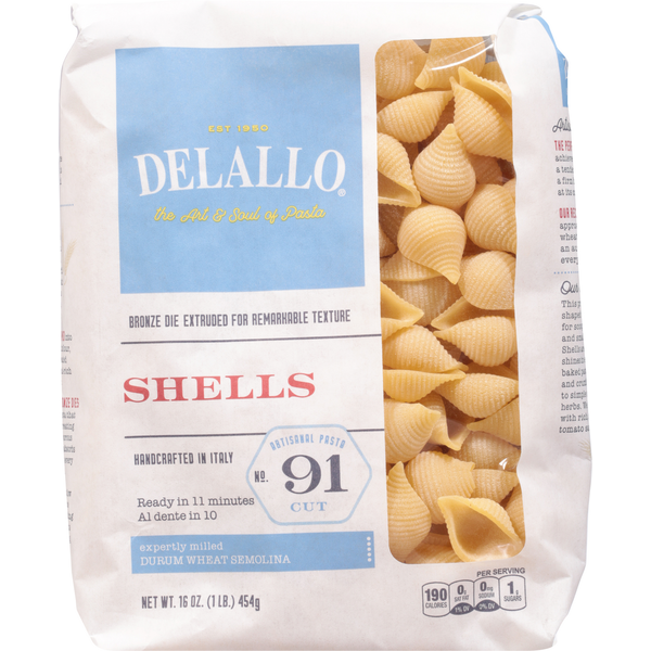 Dry Pasta DeLallo Shells Pasta hero