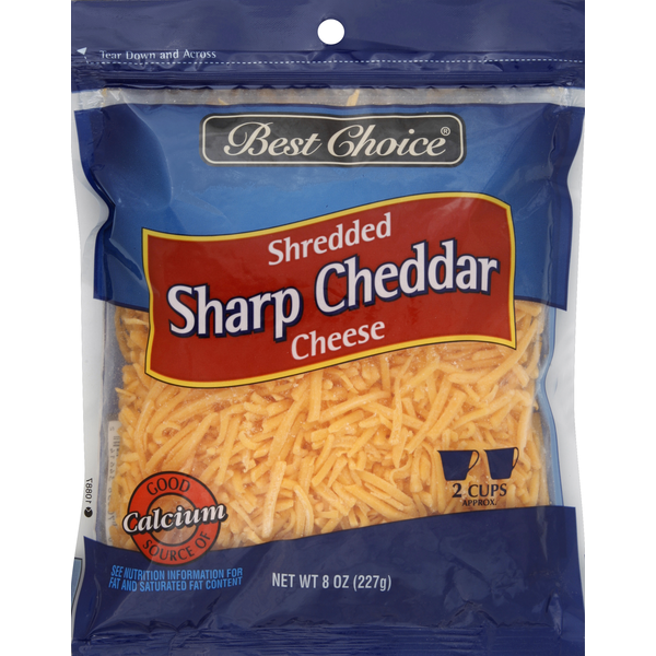 Holiday Items Best Choice Shredded Cheese, Sharp Cheddar hero