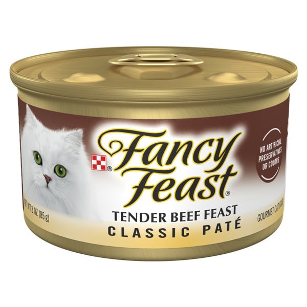 Cat Food Purina Fancy Feast Tender Beef Feast Classic Grain Free Wet Cat Food Pate hero