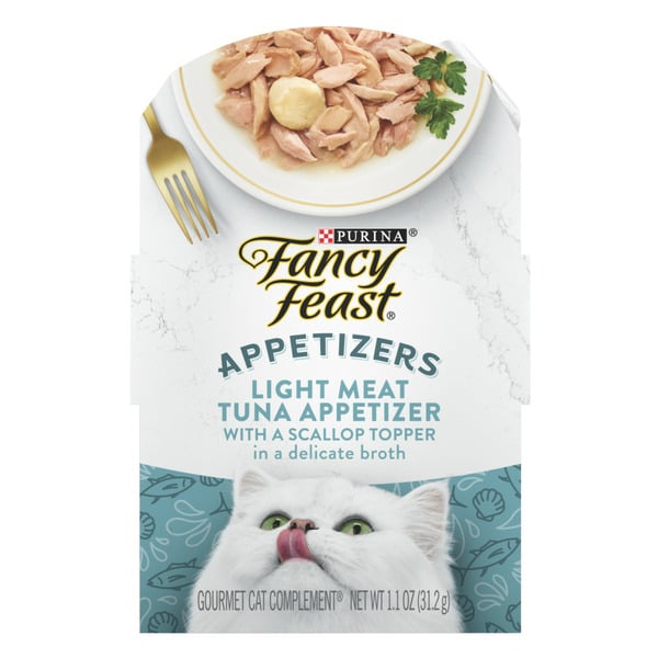 Cat Food & Care Purina Fancy Feast Lickable Wet Cat Food Topper Light Meat Tuna Appetizer with Scallop hero