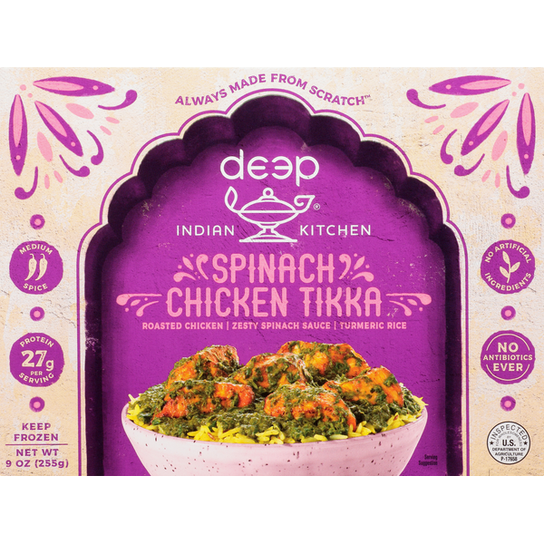 Frozen Meals Deep Indian Kitchen Spinach Chicken Tikka, Medium Spice hero