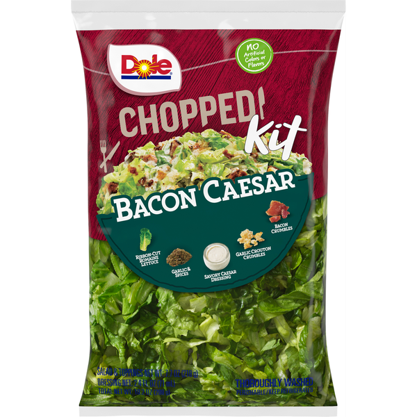 Prepared Soups & Salads Dole Chopped Kit, Bacon Caesar hero