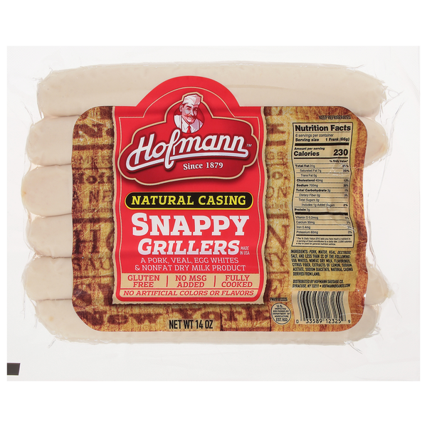 Hot Dogs, Bacon & Sausage Hofmann Snappy Grillers, Natural Casing hero