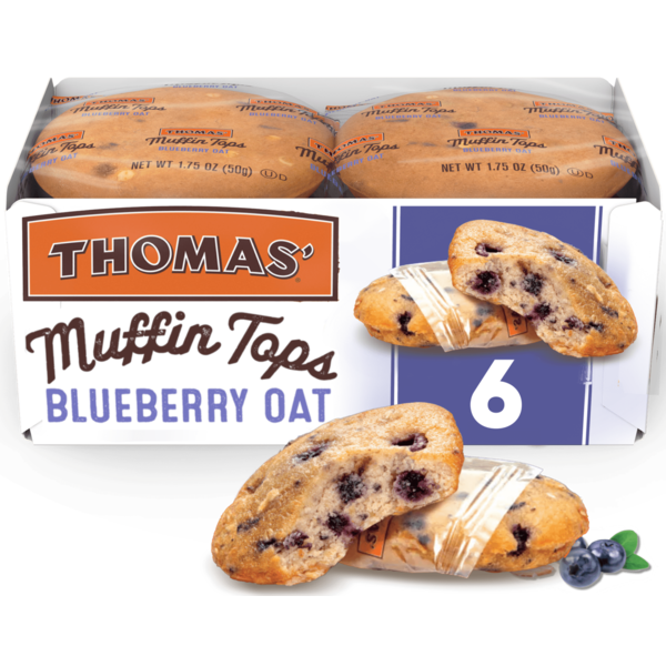 Thomas’ 6 packs, Blueberry Oat Muffin Tops hero