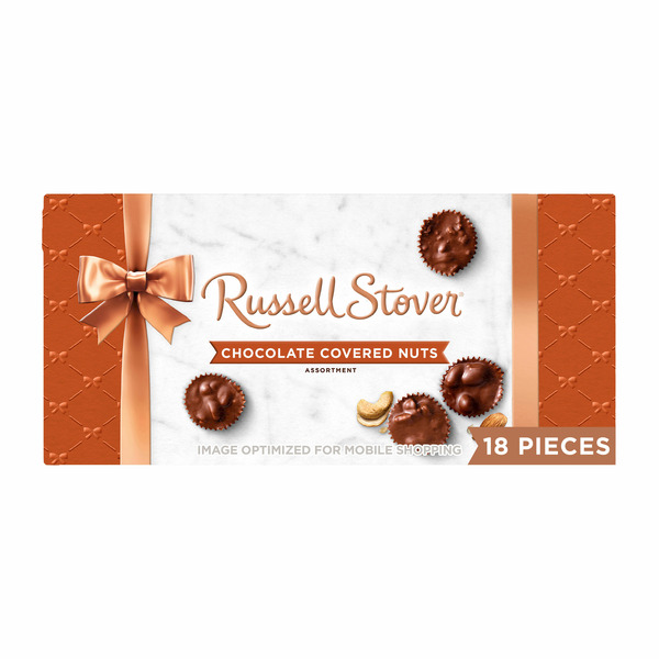 Candy & Chocolate Russell Stover Milk Chocolate Covered Nuts Chocolate Gift Box (18 Pieces) hero