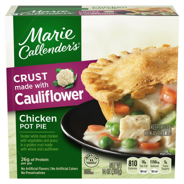 Frozen Meals Marie Callender's Chicken Pot Pie With Cauliflower Crust, Frozen Meal hero