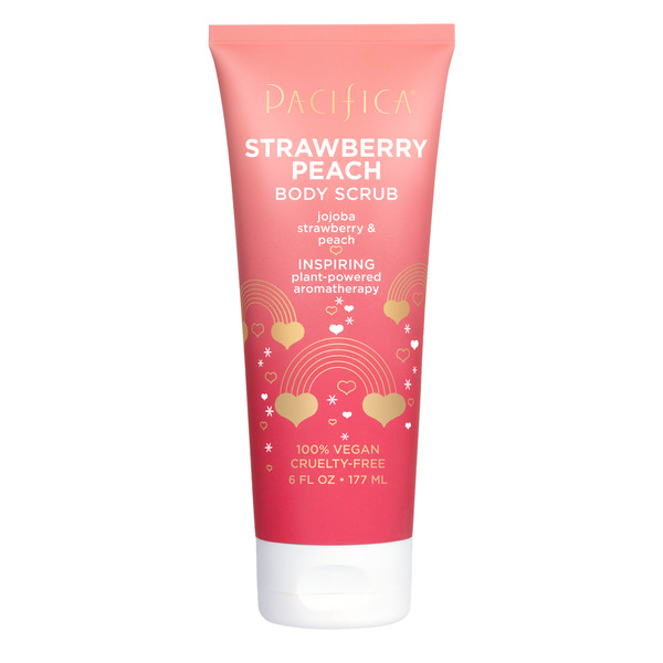 Pacifica Strawberry Peach Body Scrub, Exfoliating, Veagn hero